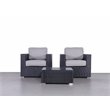 Living Source International 3-Piece Seating Group with Cushions in Black/Gray