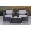 Living Source International 3-Piece Sectional Set with Cushions in Black/Gray