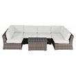 Living Source International 7-Piece Outdoor Set with Cushions in Gray/Canvas