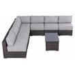 Living Source International 8-Piece Seating Group w/ Cushion in Brown/Gray