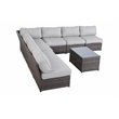 Living Source International 8-Piece Seating Group with Cushions in Brown/Gray