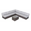 Living Source International 8-Piece Seating Group with Cushions in Brown/Gray