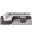 Living Source International 8-Piece Sectional Set with Cushions in Espresso/Gray