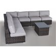 Living Source International 8-Piece Sectional Set with Cushions in Espresso/Gray