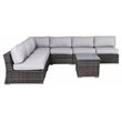Living Source International 8-Piece Sectional Set with Cushions in Espresso/Gray