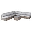 Living Source International 8-Piece Sectional Seating Group with Cushions - Gray