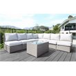Living Source International 8-Piece Sectional Seating Group with Cushion in Gray