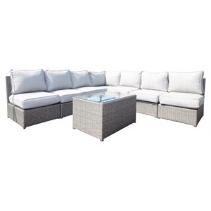 living source international 8-piece sectional seating group with cushion in gray