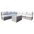 Living Source International 8-Piece Sectional Seating Group with Cushion in Gray