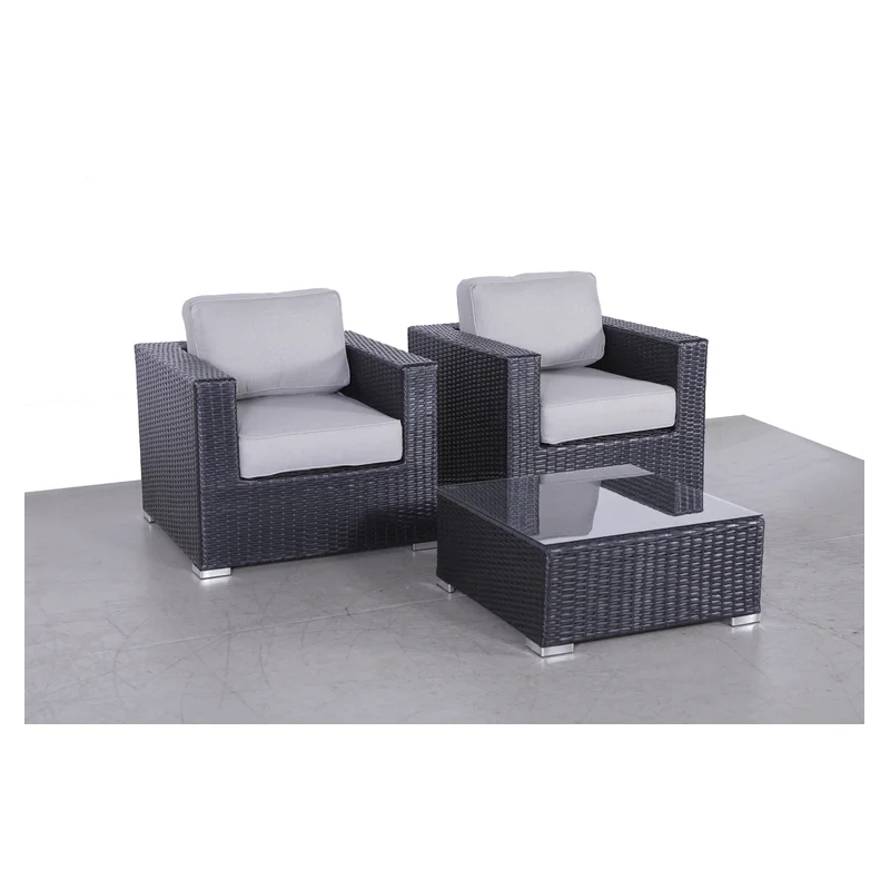 Living Source International 3-Piece Wicker / Rattan Seating Group in Brown