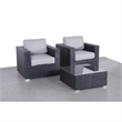 Living Source International 3-Piece Wicker / Rattan Seating Group in Brown