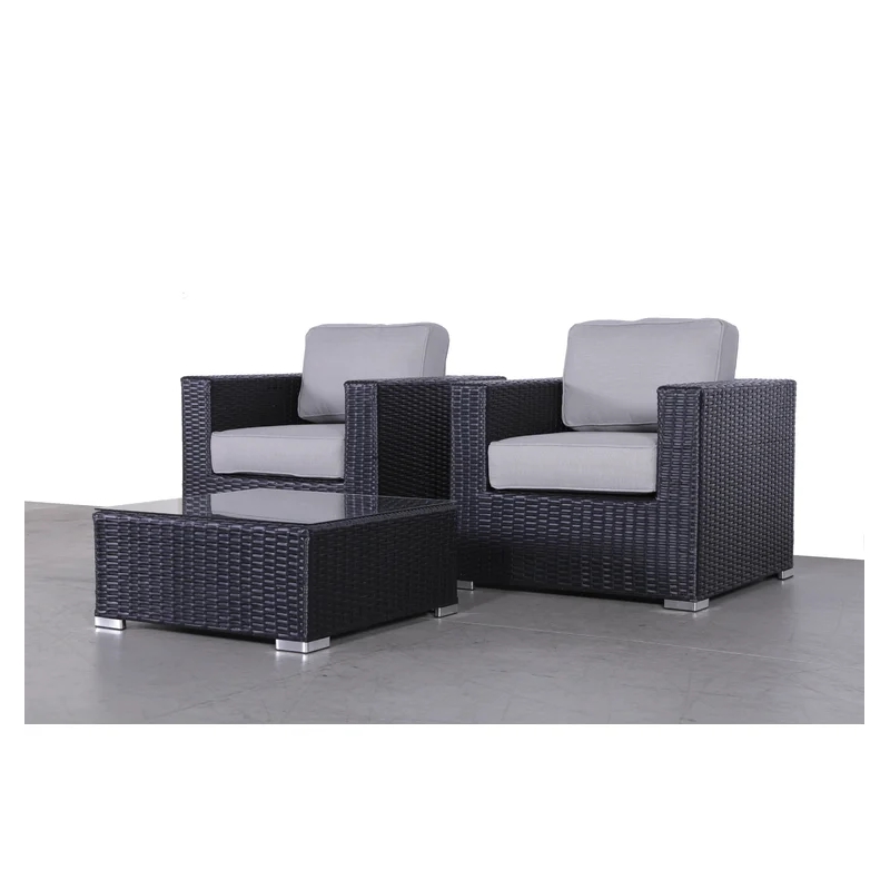 Living Source International 3-Piece Wicker / Rattan Seating Group in Brown