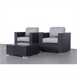 Living Source International 3-Piece Wicker / Rattan Seating Group in Brown
