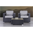 Living Source International 3-Piece Wicker / Rattan Seating Group in Brown