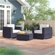 Living Source International 3-Piece Wicker / Rattan Seating Group in Brown