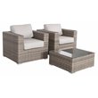 Living Source International 3-Piece Wicker Seating Group with Cushions in Gray