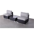 Living Source International 3-Piece Seating Group with Cushion in Black and Gray