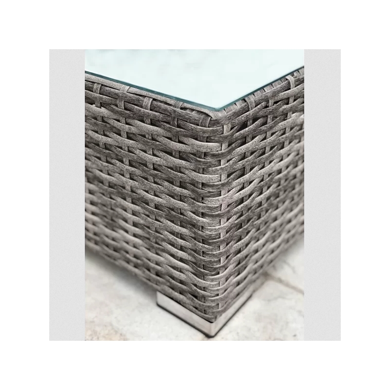 Living Source Intl Outdoor Wicker / Rattan Loveseat with Cushions in Gray