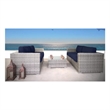 Living Source Intl Outdoor Wicker / Rattan Loveseat with Cushions in Gray