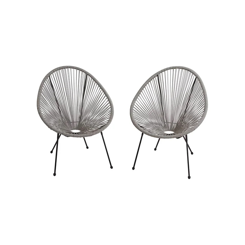 Living Source International 3-Piece Wicker / Rattan Seating Group in Gray