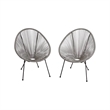 Living Source International 3-Piece Wicker / Rattan Seating Group in Gray