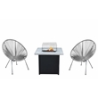 Living Source International 3-Piece Wicker / Rattan Seating Group in Gray