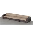 Living Source International Wicker Patio Sofa with Cushions in Brown/Beige