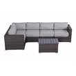 Living Source International 6-Piece Outdoor Set w/ Olefin Cushions - Brown/Gray