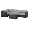 Living Source International 6-Piece Outdoor Set w/ Olefin Cushions - Brown/Gray