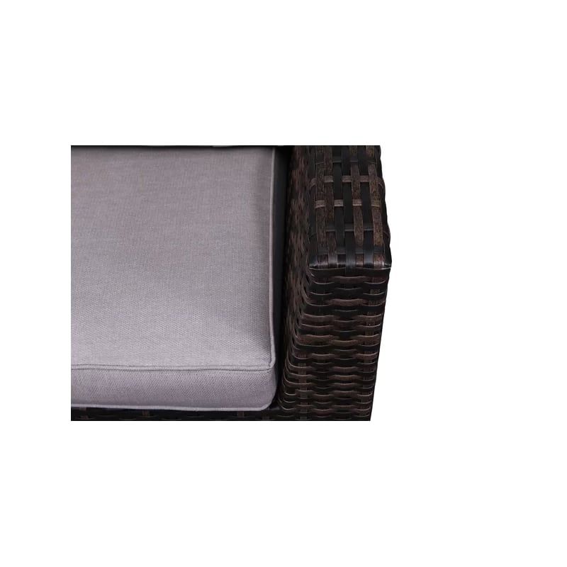 Living Source Intl 6-Piece Wicker / Rattan Sectional Set w/ Cushions in Espresso