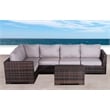 Living Source Intl 6-Piece Wicker / Rattan Sectional Set w/ Cushions in Espresso
