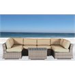 Living Source International 7-Piece Wicker Outdoor Set w/ Cushions in Gray/Beige
