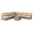 Living Source International 8-Piece Sectional Set with Cushions in Gray/Beige