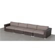 Living Source International Wicker / Rattan Patio Sofa w/ Cushion in Brown/Taupe
