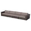 Living Source International Wicker / Rattan Patio Sofa w/ Cushion in Brown/Taupe