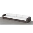 Living Source International Wicker Patio Sofa with Cushions in Brown/Canvas