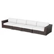 Living Source International Wicker Patio Sofa with Cushions in Brown/Canvas