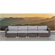 Living Source International Wicker Patio Sofa with Cushions in Brown/Gray