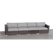 Living Source International Wicker Patio Sofa with Cushions in Brown/Gray