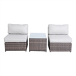 Living Source International 2-Person Seating Group with Cushions in Gray/Brown