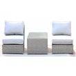 Living Source International 3-Piece Patio Furniture Set with Cushions in Gray