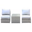 Living Source International 3-Piece Patio Furniture Set with Cushions in Gray