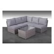 Living Source Intl 6-Piece Wicker / Rattan Sectional Set with Cushions in Gray