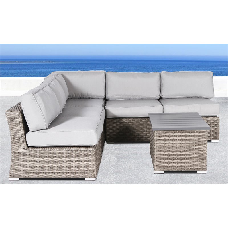 Living Source International 6-Piece Outdoor Seating Set with Cushions in Gray