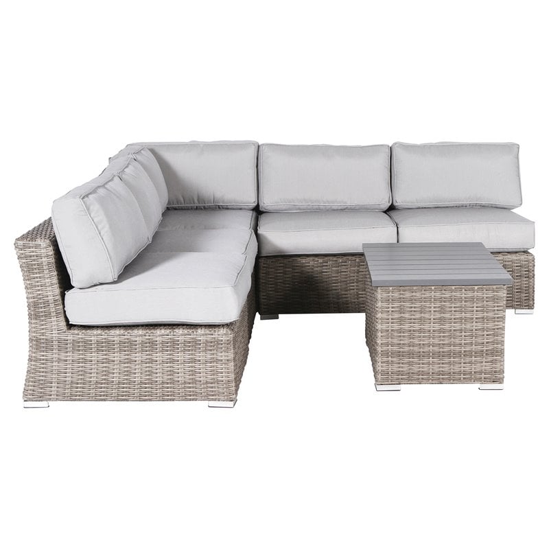Living Source International 6-Piece Outdoor Seating Set with Cushions in Gray