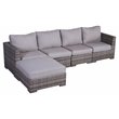 Living Source International 5-Piece Wicker/Rattan Sectional Set in Gray Finish