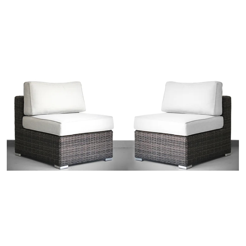 Living Source International 2PC Wicker / Rattan Seating Group w/Cushions in Gray