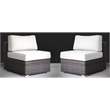 Living Source International 2PC Wicker / Rattan Seating Group w/Cushions in Gray