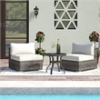 Living Source International 2PC Wicker / Rattan Seating Group w/Cushions in Gray