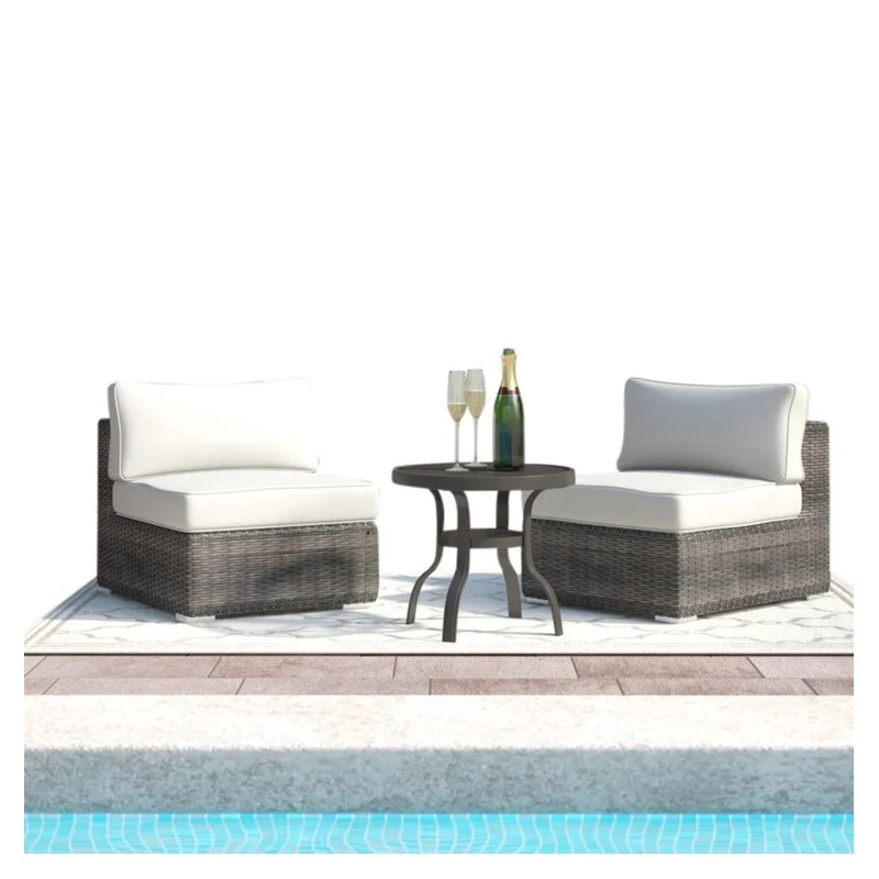 Living Source International 2-Piece Wicker / Rattan Seating Group in Espresso